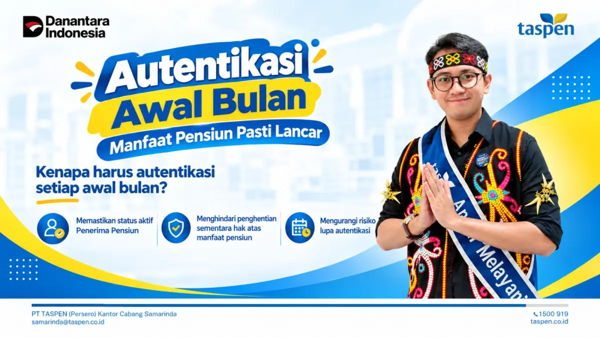 Autentikasi dapat dilakukan dengan mudah melalui aplikasi Andal by Taspen yang sudah tersedia di seluruh platform Android ataupun IOS. Melalui aplikasi tersebut, peserta dapat melakukan autentikasi secara mandiri, aman, serta dapat diakses kapan pun. (IST)