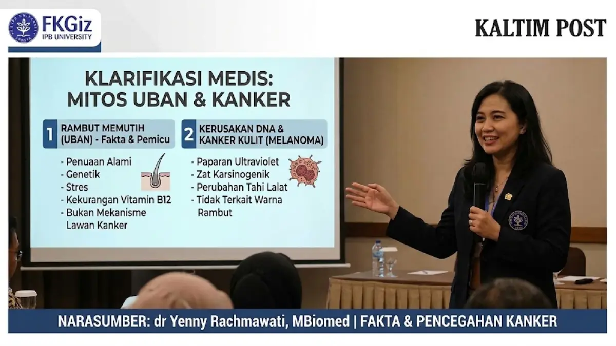Ilustrasi klarifikasi medis terkait uban dan hubungannya dengan kanker.(generate ai)