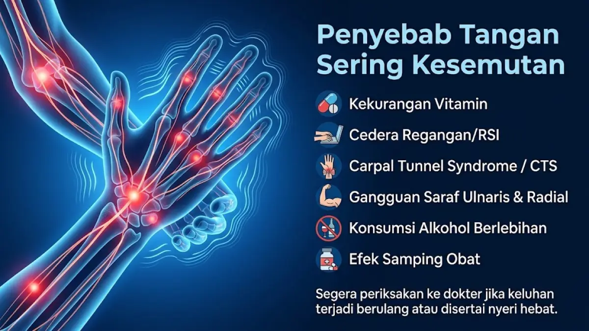 Ilustrasi penyebab tangan sering kesemutan.(generate ai)