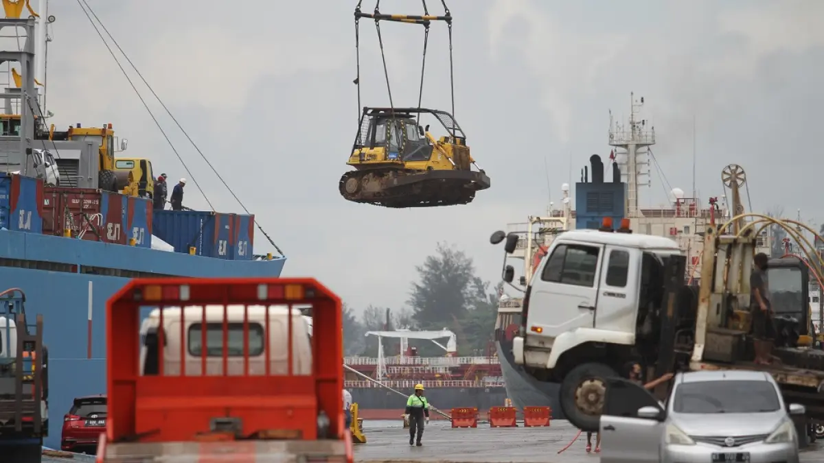MELONJAK: Pergerakan barang luar negeri yang dibongkar di pelabuhan Balikpapan pada Agustus 2026 tercatat mencapai 7.987 ton.