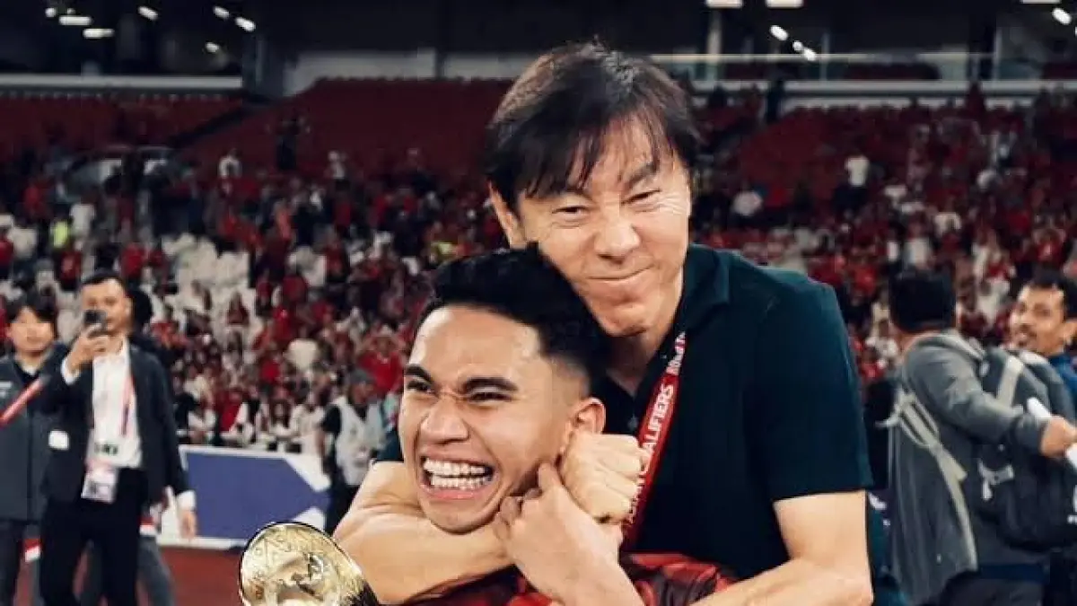 Shin Tae-yong dan Marselino Ferdinan saat bekerja sama di timnas Indonesia.