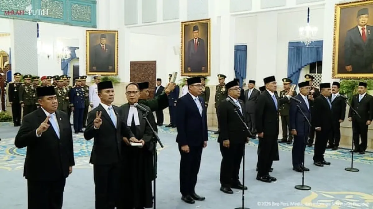 Daftar pejabat yang dilantik Prabowo Kamis (15/10). (Foto : Youtube Setpres)