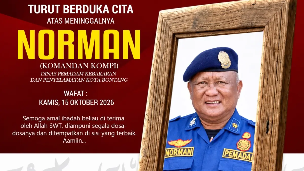 Ucapan belasungkawa atas meninggalnya Komandan Kompi Damkar Bontang Norman.