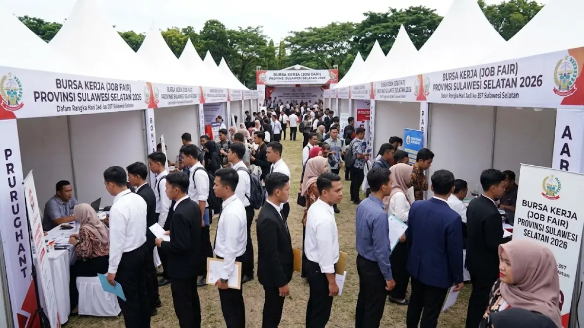 Ilustrasi Job Fair 2026 Sulsel yang ditutup hingga 18 Oktober 2026.(generate ai)