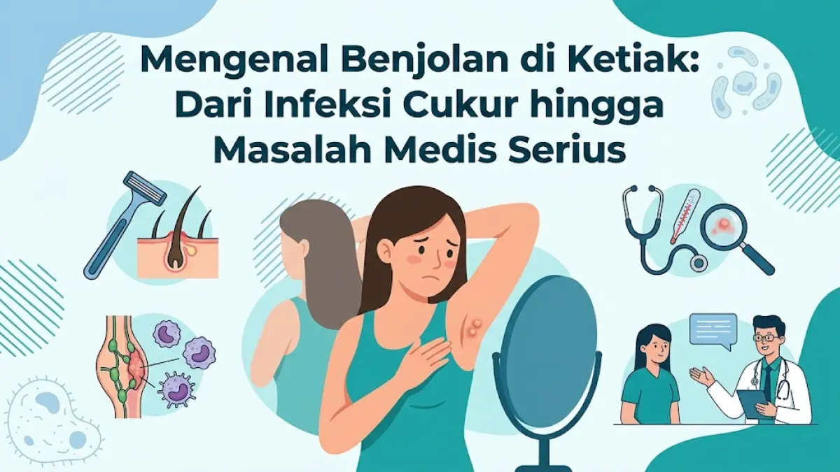 Ilustrasi benjolan di ketiak yang perlu diwaspadai dari sisi kesehatan.(generate ai)