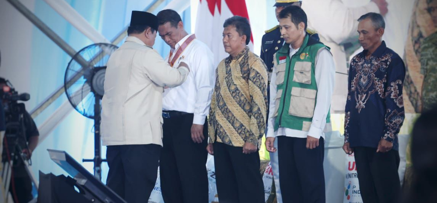 Mentan Amran Sulaiman saat mendapat penghargaan Bintang Jasa Utama dari Presiden Prabowo