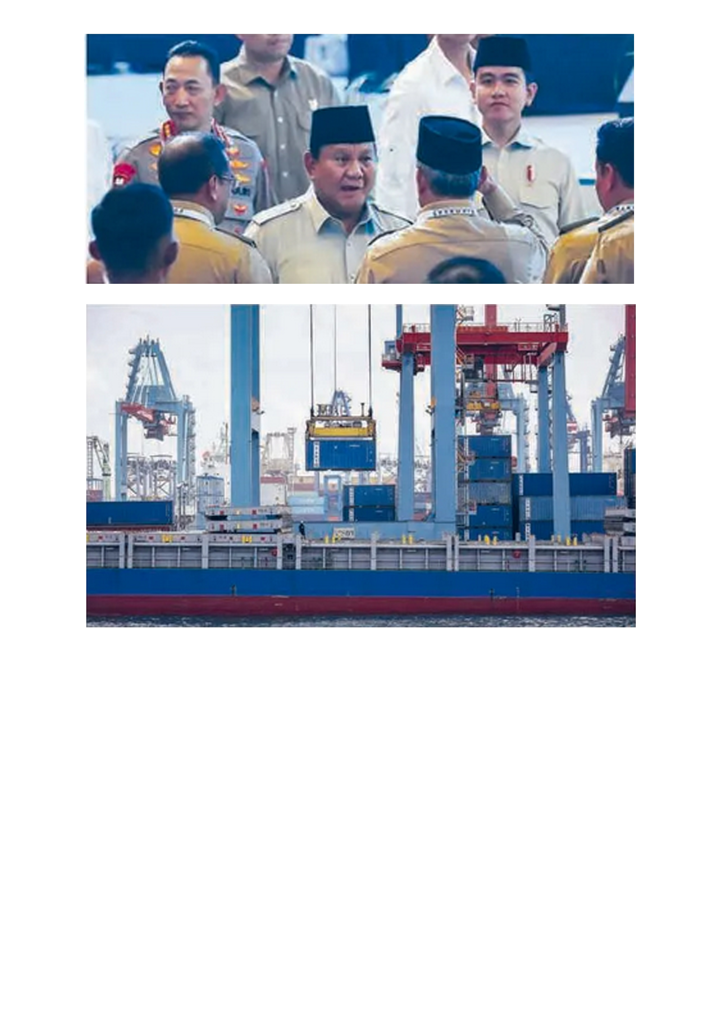 Prabowo Subianto bersama Gibran Rakabuming Raka menyapa kepala daerah dalam Rakornas Pemerintah Pusat dan Pemerintah Daerah 2026 di SICC Kabupaten Bogor, Jabar, kemarin (2/2)