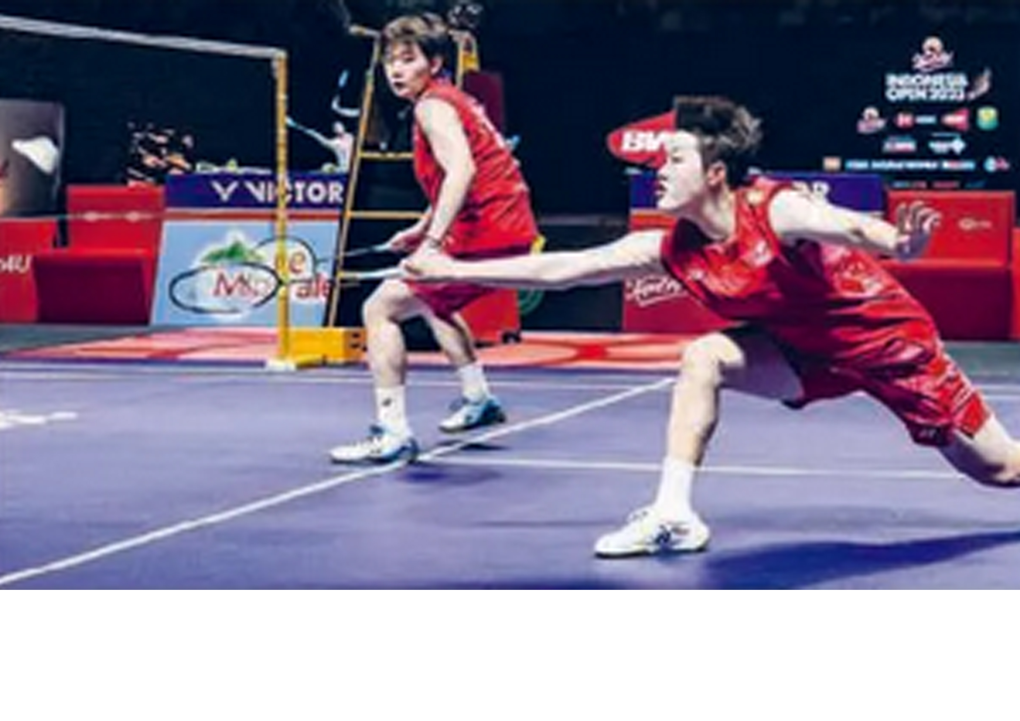 Suasana partai final ganda putri Indonesia Open 2025. Turnamen ini tetap menyandang level Super 1000.