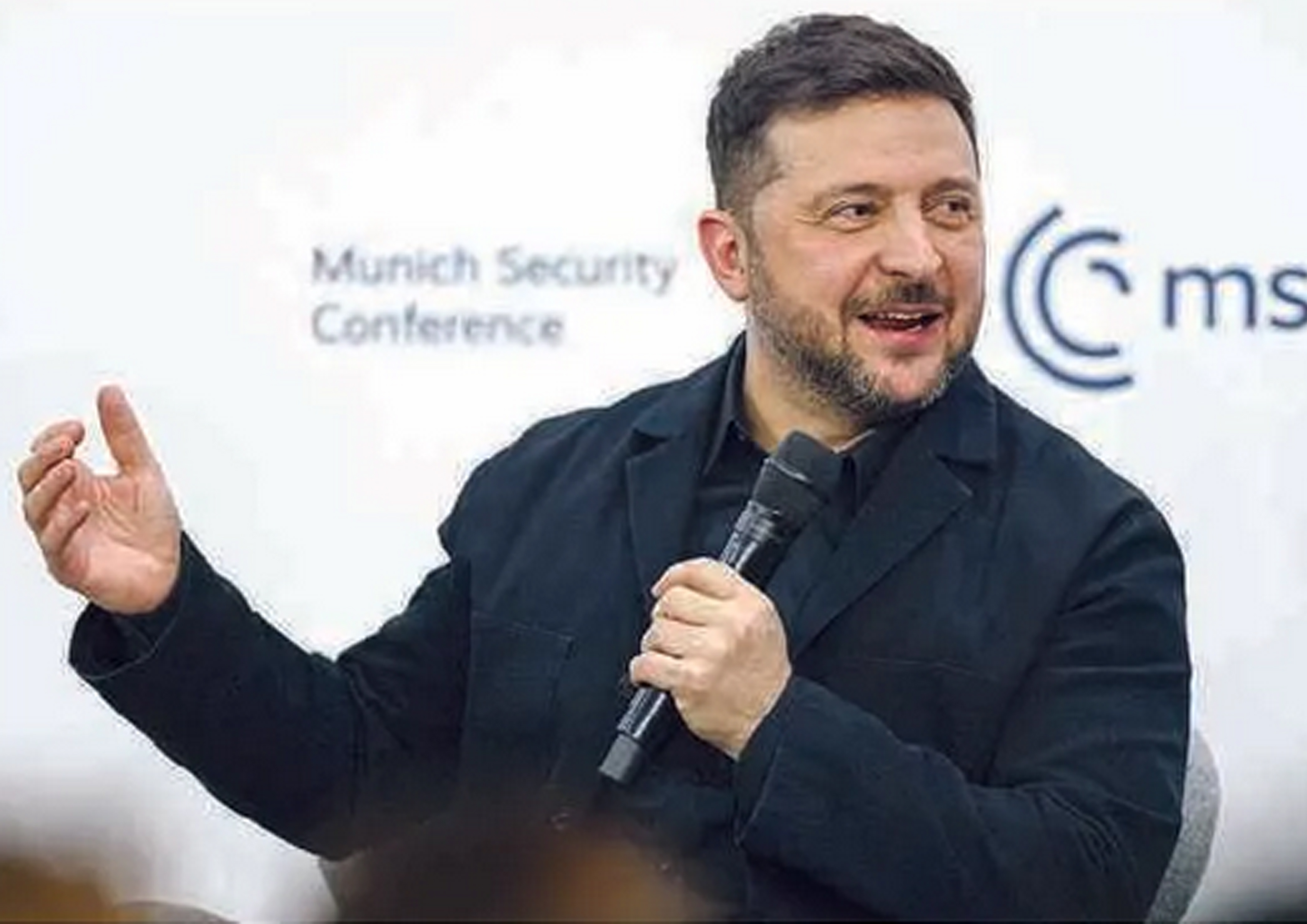 Presiden Ukraina Volodymyr Zelenskyy saat diskusi panel Munich Security Conference di Jerman 14 Februari