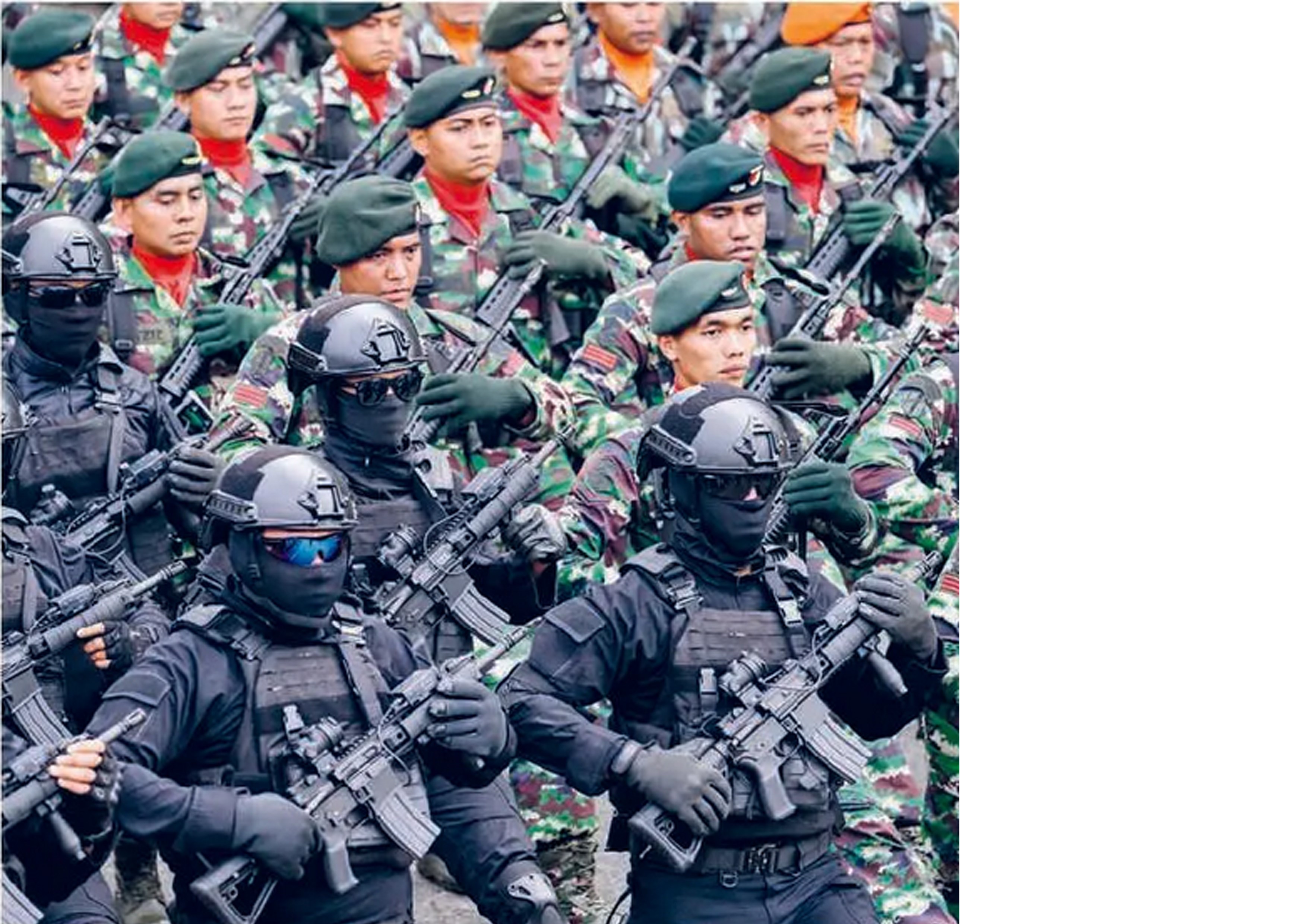 Personel TNI AD dalam peringatan HUT TNI di Banda Aceh (5/10/2025). Indonesia tengah menyiapkan pasukan perdamaian ke Gaza.