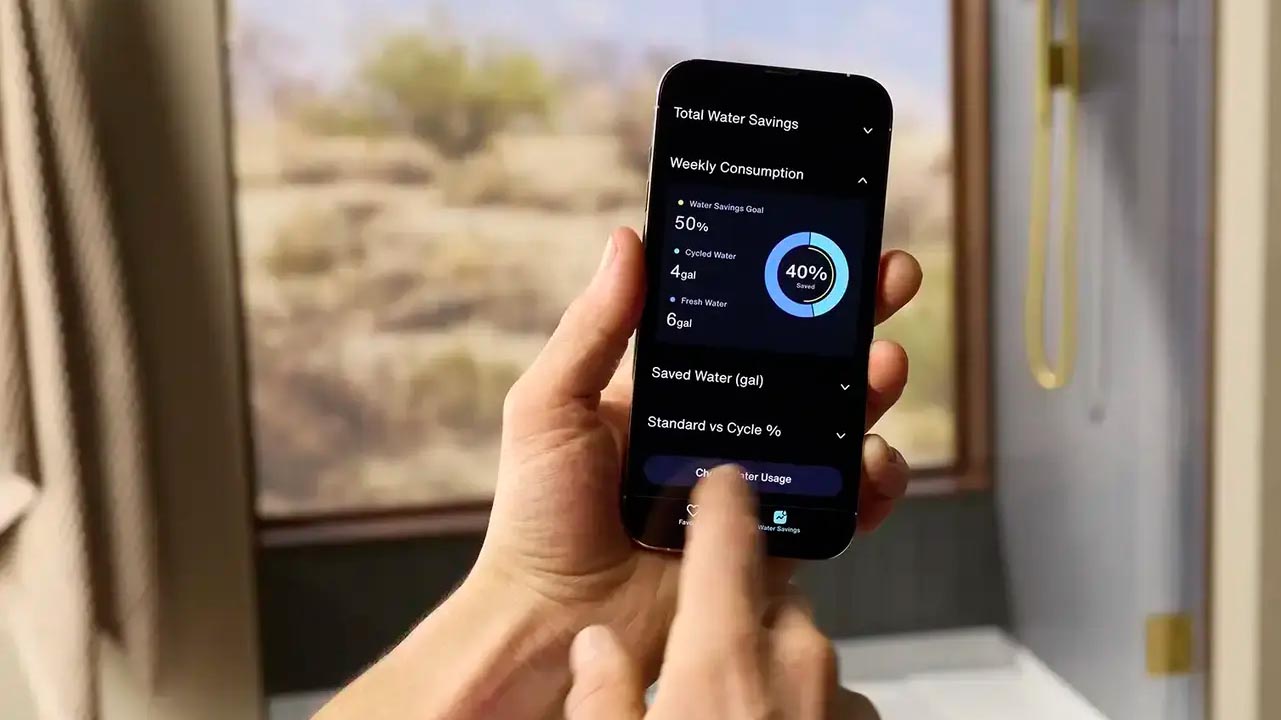 Aplikasi Kohler Konnect untuk mengontrol shower pintar