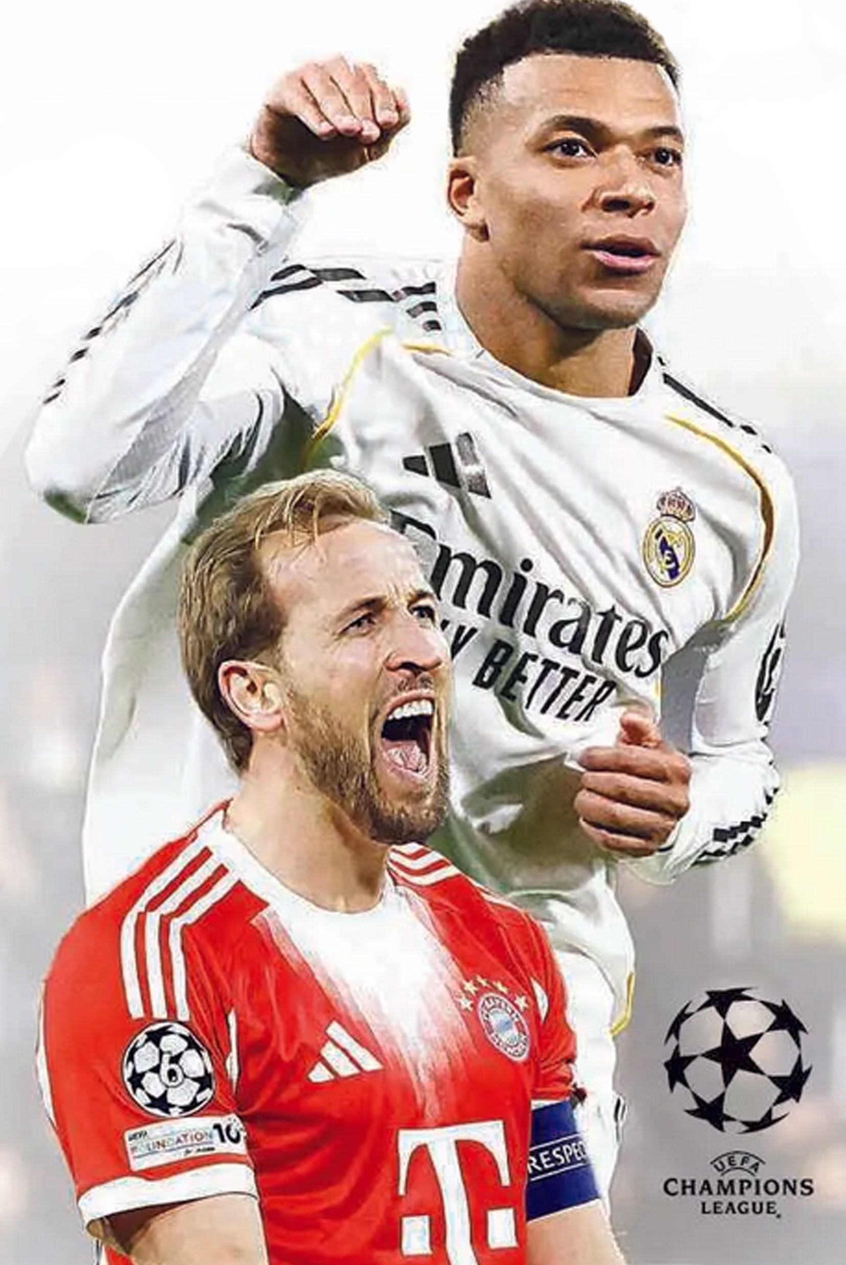 Kylian Mbappe (Real Madrid) dan Harry Kane (Bayern Munchen).