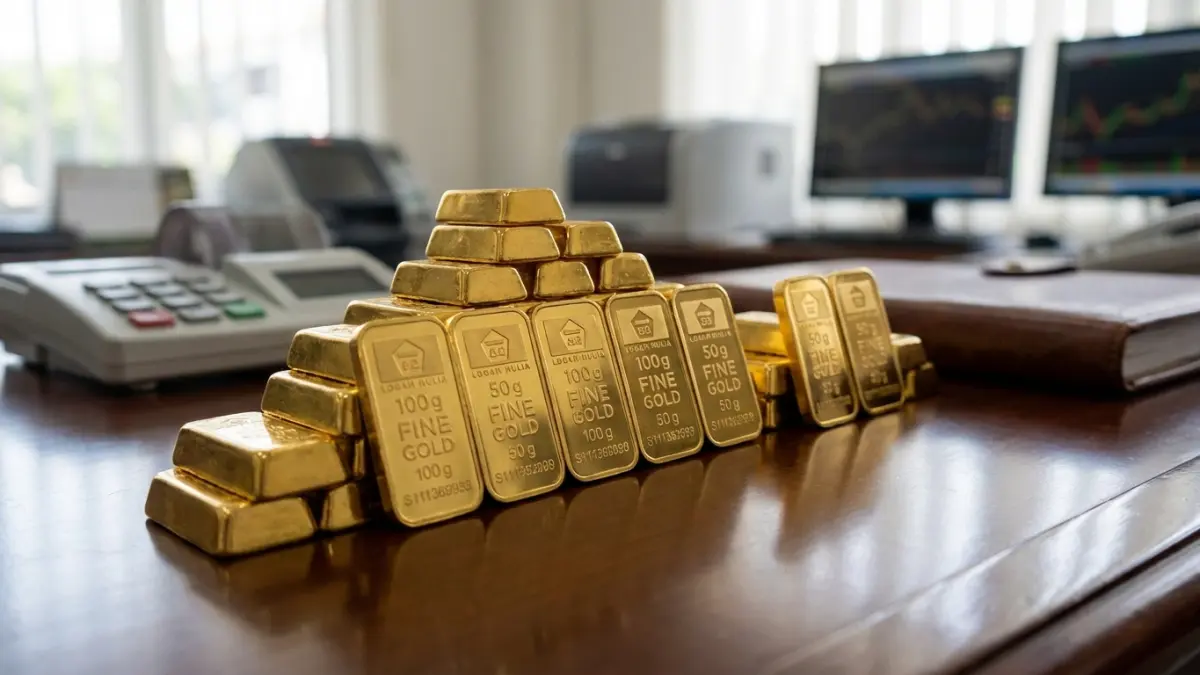 Harga emas batangan Antam mengalami penurunan signifikan pada perdagangan Senin, 6 April 2026.