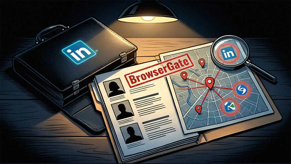 Ilustrasi Investigasi Pengintaian LinkedIn (Google Gemini / Nano Banana 2)