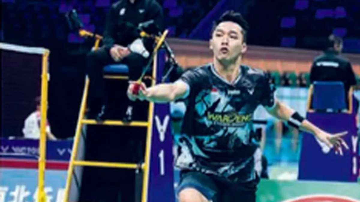 AWAL MANIS: Jonatan Christie menghadapi wakil Malaysia Leong Jun Hao dalam BAC 2026 kemarin (8/4).
