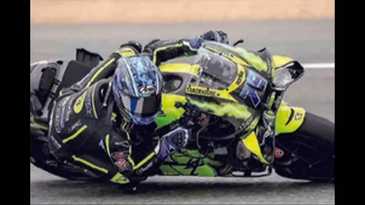 TERCEPAT: Pembalap Trackhouse Aprilia, Ai Ogura, mencatatkan waktu terbaik dalam tes resmi tengah musim MotoGP di Sirkuit Jerez, Spanyol. (AFP)