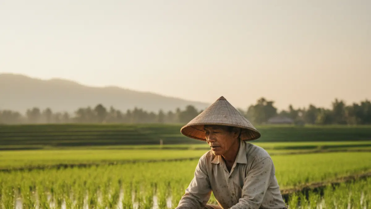 Seorang petani mengaplikasikan pupuk di lahan pertanian. Kebijakan Kementan memangkas harga pupuk bersubsidi diharapkan meringankan beban petani dan menjaga ketahanan pangan nasional.