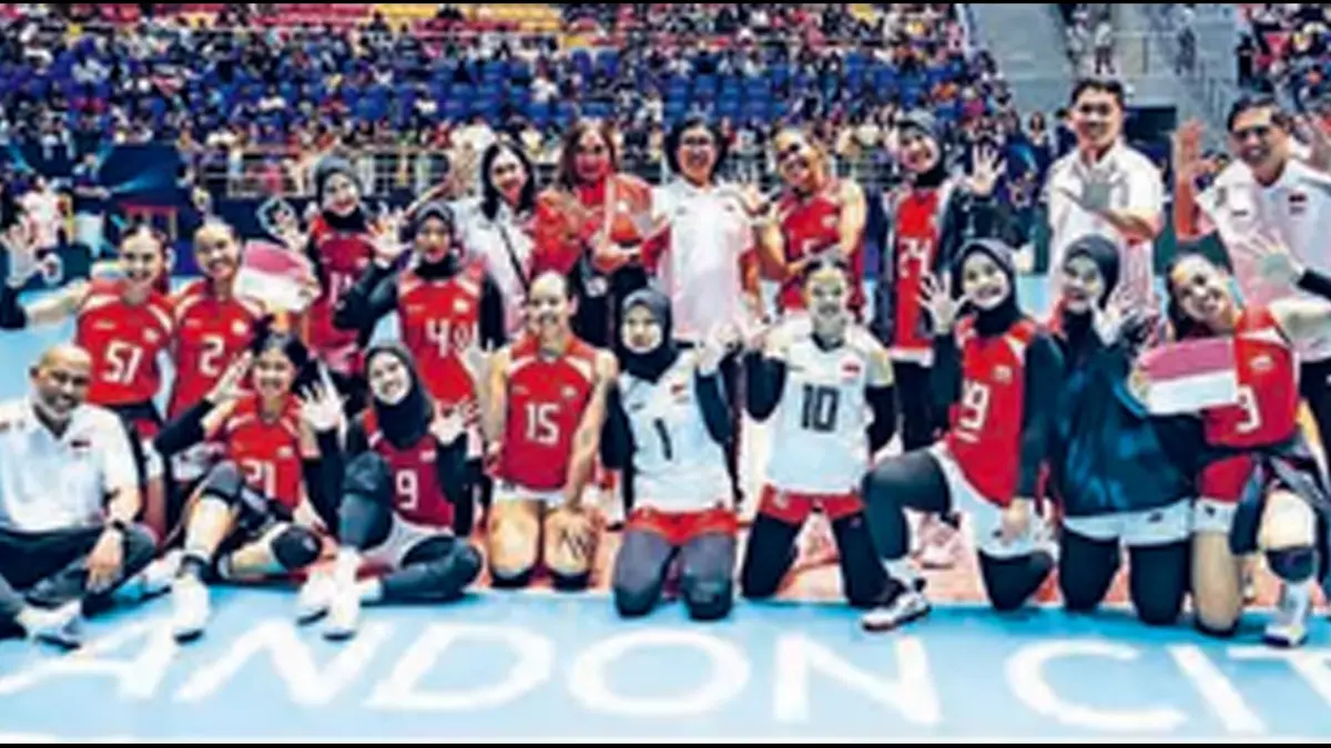 DI BAWAH TARGET: Tim voli putri Indonesia menang telak 3-0 atas Australia di laga terakhir AVC Women