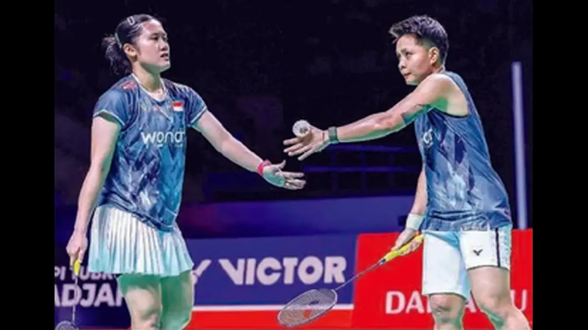 TANTANGAN BARU: Apriyani Rahayu (kanan) saat berlaga di Indonesia Masters 2026. (PBSI)