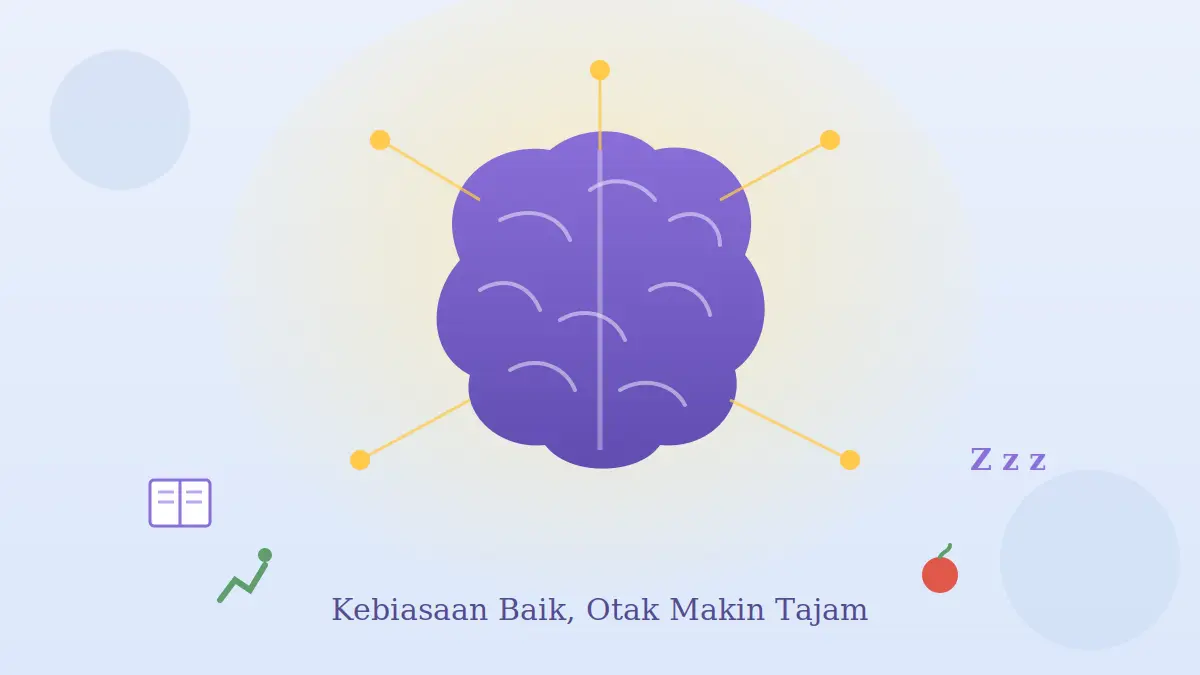 Ilustrasi otak dan jaringan sinapsis — sejumlah kebiasaan sehari-hari disebut dapat membantu mengasah ketajaman kognitif secara alami.