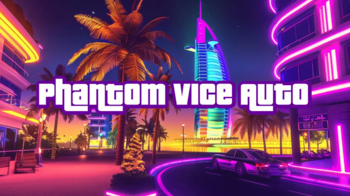 Ilustrasi Phantom Vice Auto, game open-world indie yang rilis bersamaan dengan GTA 6.