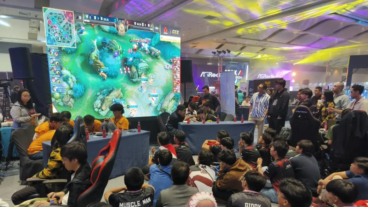 Suasana penyelenggaraan Philippine GameDev Expo (PGDX) 2026 di SMX Convention Center Manila, Filipina, yang berlangsung pada 24–26 Juli 2026 dengan menghadirkan pameran gim, esports, cosplay, dan berbagai kegiatan industri game. Foto: PGDX.