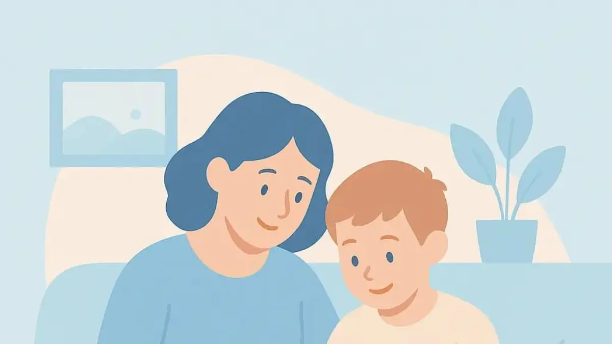 Ilustrasi anak menjalani pemeriksaan perkembangan bersama orang tua. Autism test mandiri dapat menjadi langkah awal untuk mendeteksi tanda-tanda autisme, namun diagnosis tetap harus dilakukan oleh tenaga medis. Foto: Ilustrasi/Freepik.