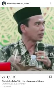 Abdul Somad dalam video yang diunggah dalam akun Instagramnya dalam tangkapan layar, Sabtu (15/5/2021).