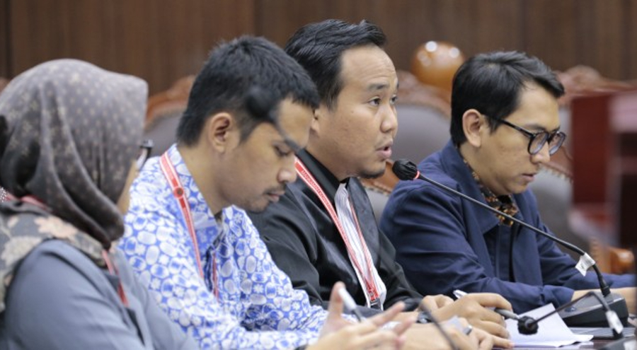 Perludem mengajukan permohonan pengujian UU Nomor 10 Tahun 2016 tentang Pilkada. Minta PIlkada diundur ke Maret 2025.(Foto: Humas MK)