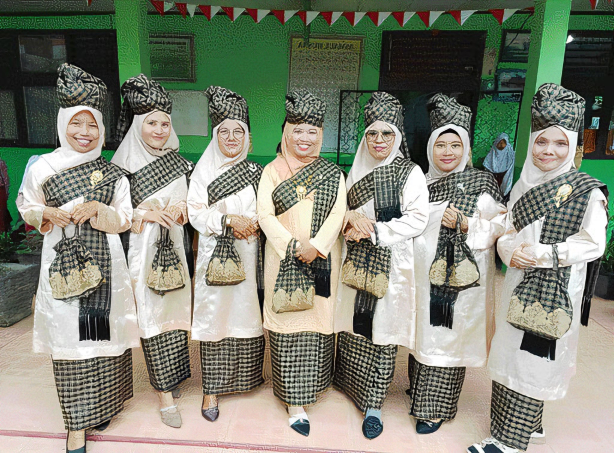 DEKAT: Para guru SDN 05 Mungo terlihat akrab dengan kepala sekolah yang baru.(TIM LAMAN GURU)