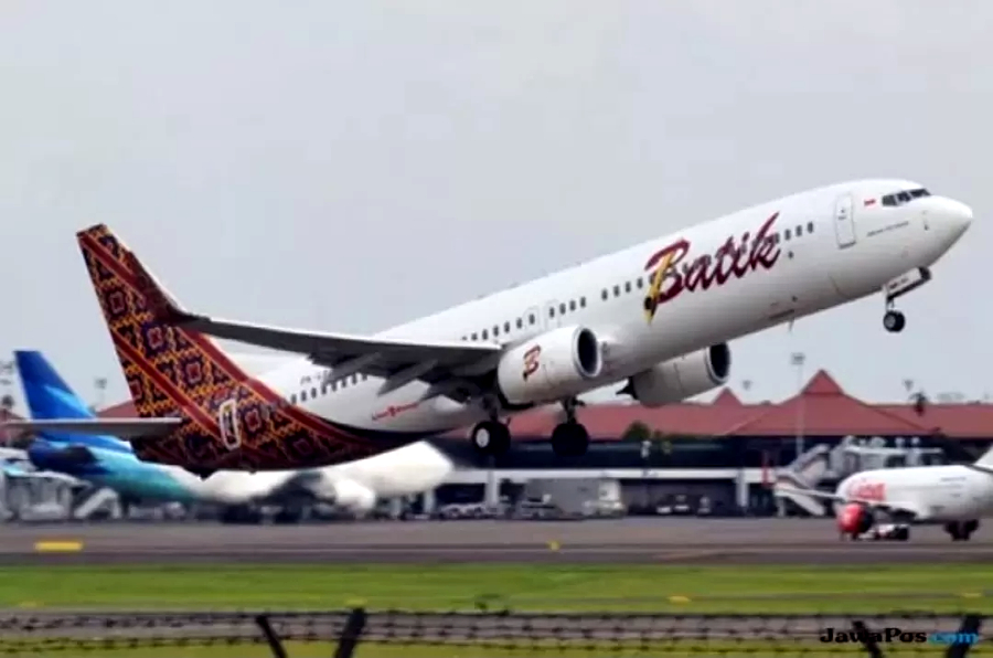 Ilustrasi pesawat maskapai penerbangan Batik Air. (Foto: Dok. JAwa Pos)