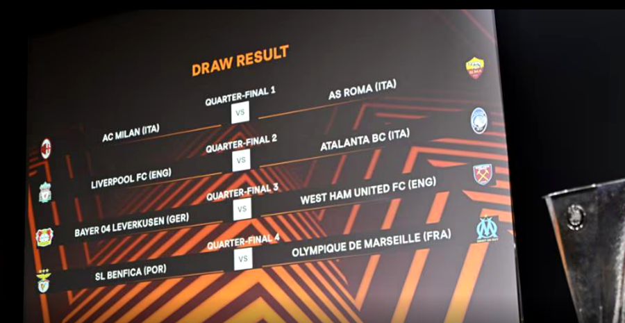 Hasil drawing menarik tersaji dalam undian perempat final Liga Europa yang berlangsung di markas UEFA, di Nyon, Swiss. (Foto: UEFA)