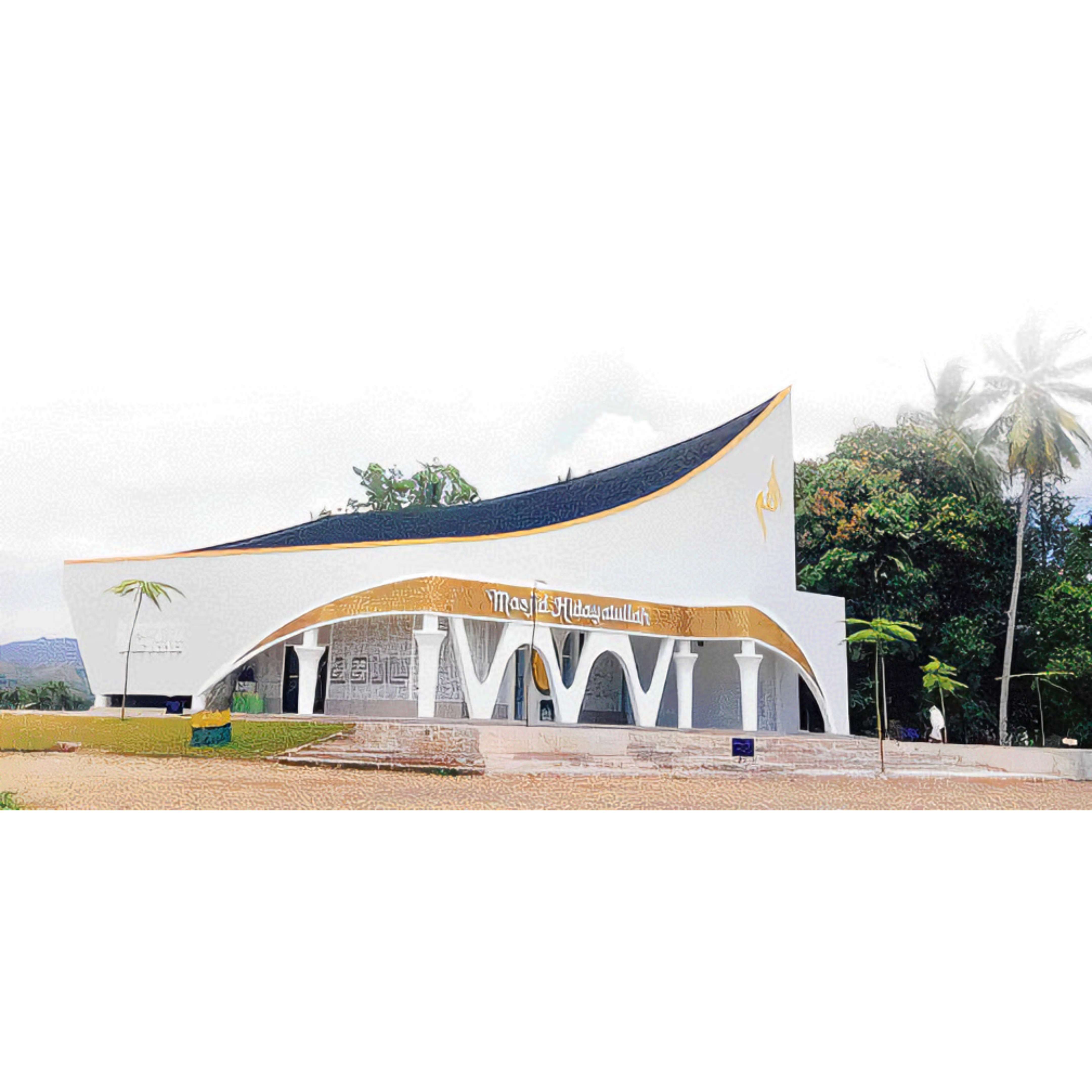 DESAIN UNIK: Masjid Hidayatullah di Ampangpulai, Kecamatan Koto XI Tarusan, Kabupaten Pesisir Selatan berada di dekat kawasan wisata Mandeh, baru-baru ini.(SHYNTIA APRIZANI/PADEK)