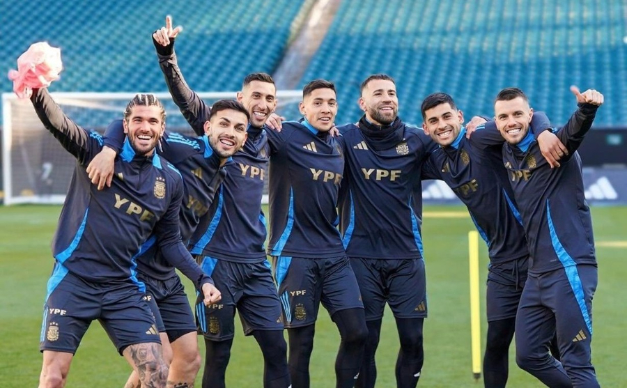 Timnas Argentina bersiap menghadapi El Salvador. (Foto: IG Nicolas Otamendi)