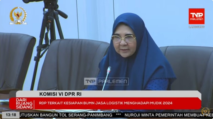 Anggota DPR RI komisi VI Nevi Zuairina saat menyampaikan pendapatnya Dalam pertemuan terbatas Komisi VI DPR dalam mendiskusikan pentingnya pengembangan dan penguatan UMKM. (DOKUMEN PRIBADI)