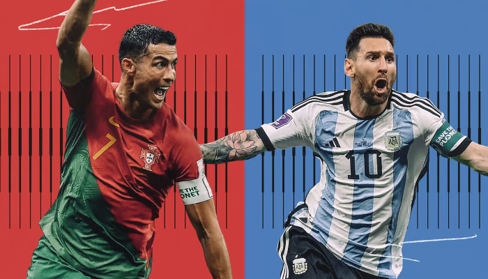 Cristiano Ronaldo dan Lionel Messi. (Foto: The Athletic)