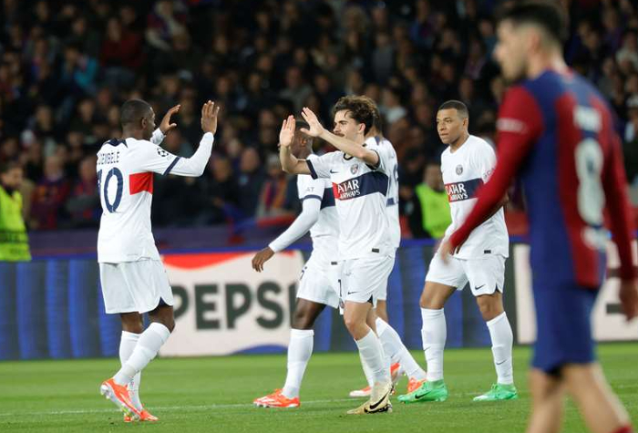 Vitinha mencetak gol saat PSG menang 4-1 melawan Barcelona di perempat final Liga Champions. (Foto: PSG.FR)