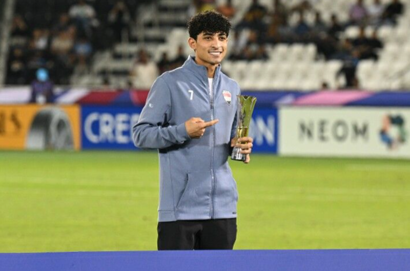 Gelandang Timnas Irak U-23, Ali Jasim dinobatkan sebagai pencetak gol terbanyak Piala Asia U-23 2024. (Foto: AFC)