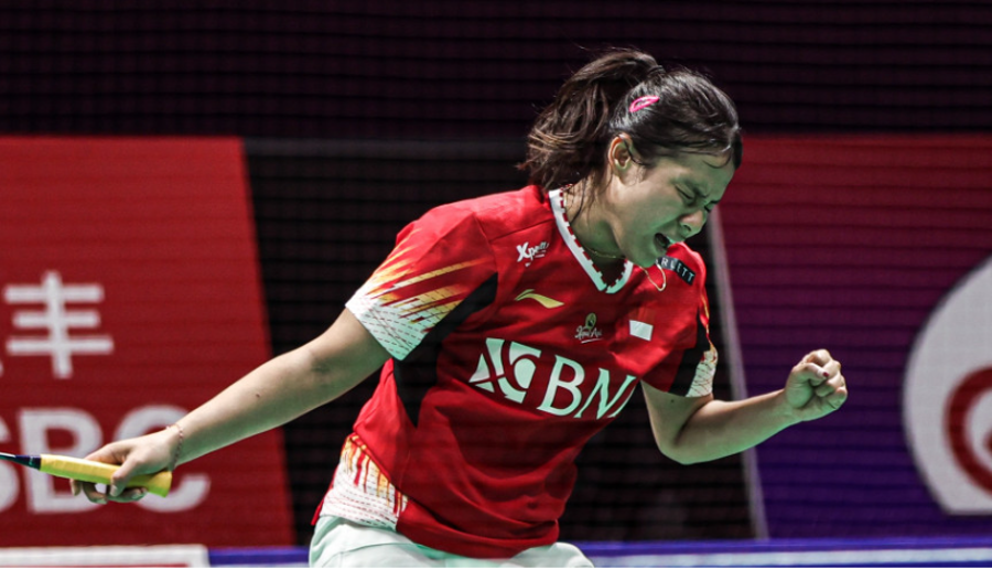 Komang Ayu mengantarkan Indonesia ke final Piala Uber 2024 setelah mengalahkan pebulutangkis Korea Selatan Kim Min Sun. (Foto: BWF Thomas Uber Cups)