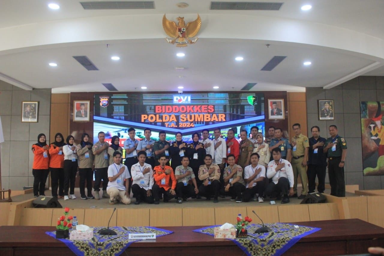 Polda Sumbar menggelar kegiatan Pelatihan dan Simulasi DVI di Lantai IV Mapolda Sumbar, kemarin. (DOKUMENTASI POLDA SUMBAR)
