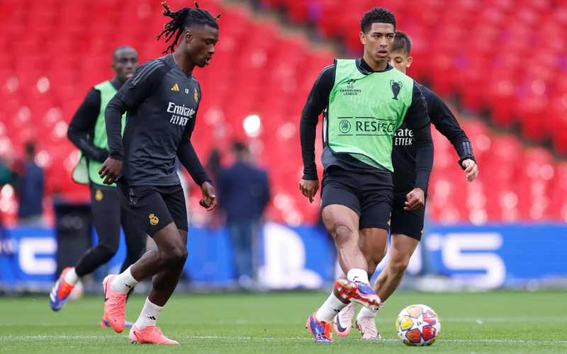 Jude Bellingham latihan jelang final Liga Champions melawan Borussia Dortmund yang dihelat di Stadion Wembley. (Foto: realmadrid.com)