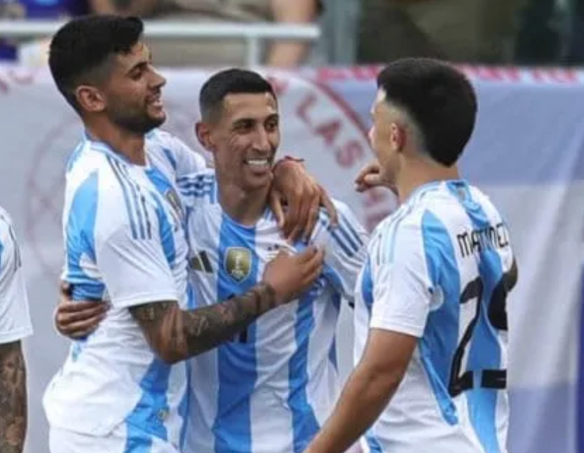 Gol tunggal Angel Di Mar&iacute;a membawa Argentina menang 1-0 lawan Ekuador. (Foto: Tyc Sports)