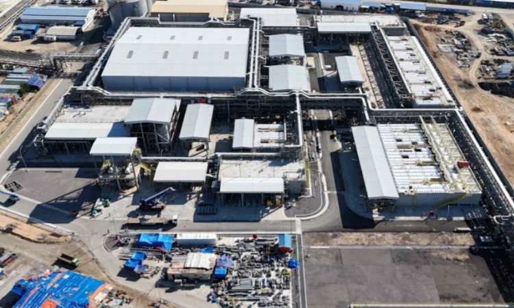 Tampilan udara Desalination Plant PT Freeport Indonesia yang berada di Kawasan Ekonomi Khusus JIIPE Gresik.