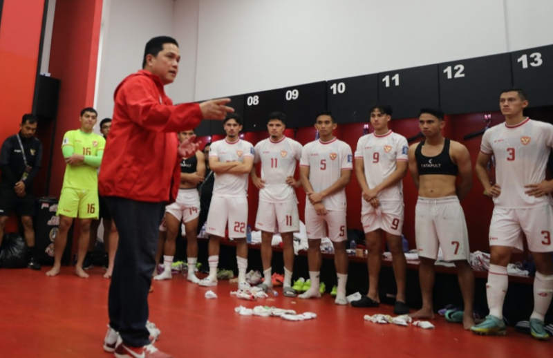 Ketua Umum PSSI, Erick Thohir bersama para pemain Timnas Indonesia. (Foto. Dok. PSSI)