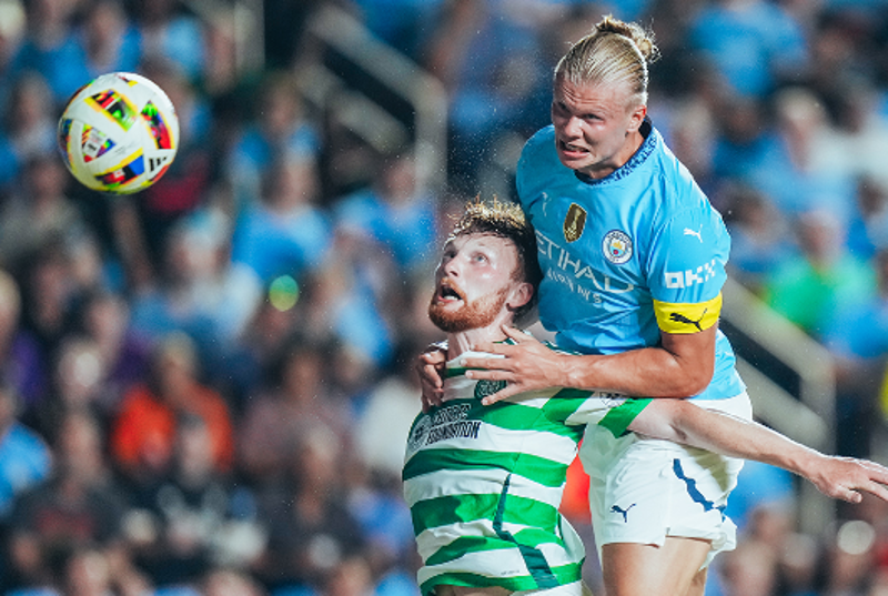 Tur pramusim Manchester City di Amerika Serikat dimulai dengan catatan kurang memuaskan, setelah kalah 3-4 dari Celtic di Stadion Kenan Memorial, North Carolina, Rabu (24/7/2024). (Foto: X @ManCity)