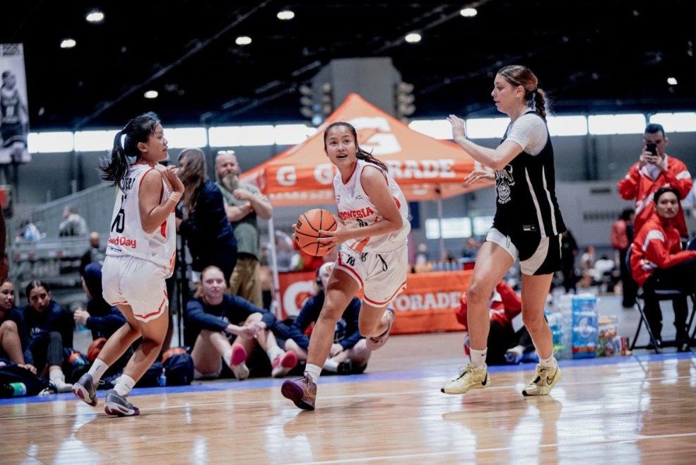 Yualita Rency dari SMA Tritunggal Semarang beraksi dalam pertandingan pertama Nike Tournament of Champions berhadapan dengan Exodus NYC Elite pada Jumat, 19 Juli 2024. (Foto: DBL.ID)
