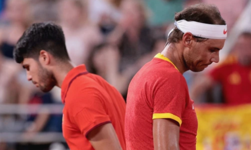 Rafael Nadal dan Carlos Alcaraz Tersingkir dari Ganda Outra Olimpiade. (Foto: Reuters)