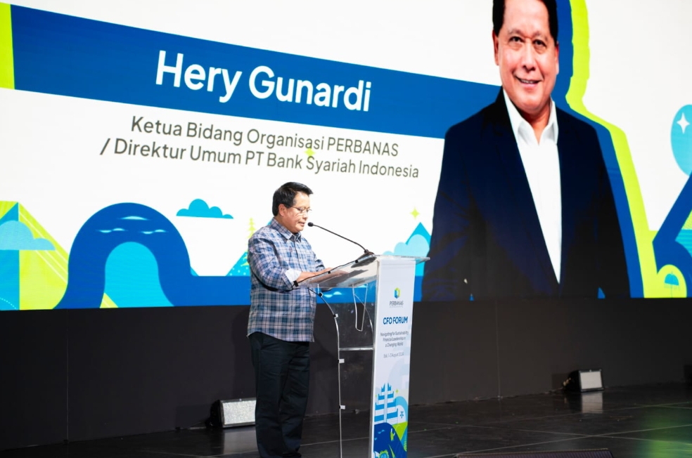 Ketua Bidang Organisasi Perhimpunan Bank Nasional (PERBANAS) Hery Gunardi dalam acara Welcoming Dinner PERBANAS CFO FORUM II &ndash; 2024 di Bali, Kamis (1/8). (Foto: Corcom)