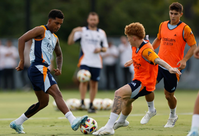Para pemain Real Madrid menjalani sesi latihan pertama tim di Charlotte. (Foto: realmadrid.com)