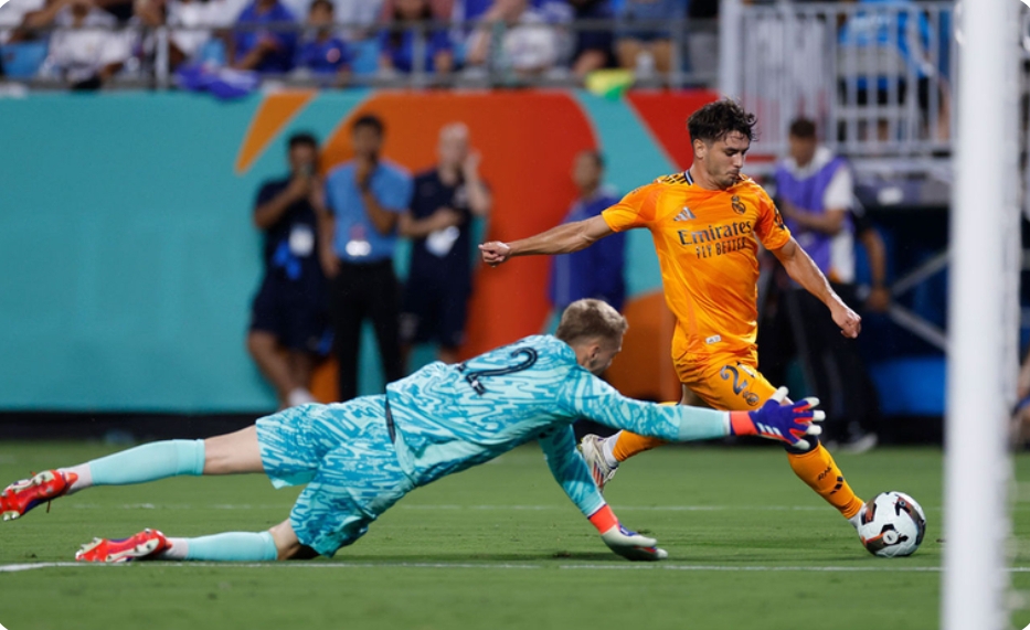 Real Madrid menutup tur di Amerika Serikat dengan kemenangan 2-1 dalam laga persahabatan melawan Chelsea di Bank of America Stadium, Rabu pagi WIB (7/8/2024). (Foto: Real Madrid CF)